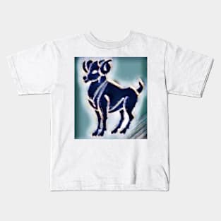 Aries in Blue Kids T-Shirt